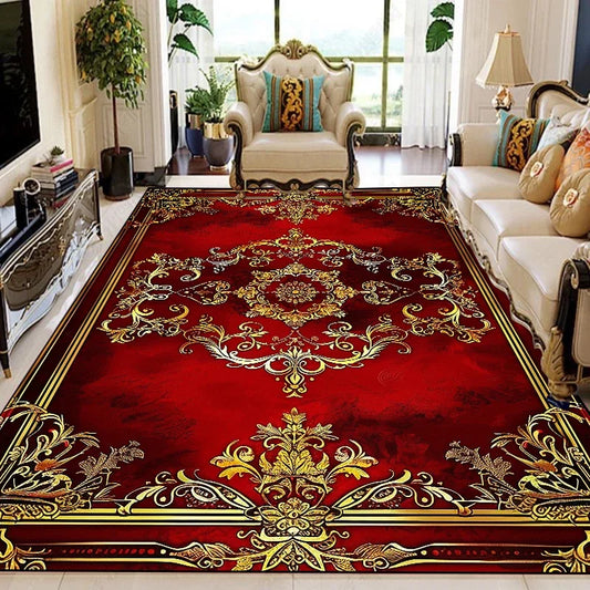 VIKAMA Classic Floral Pattern Woven Living Room Carpet