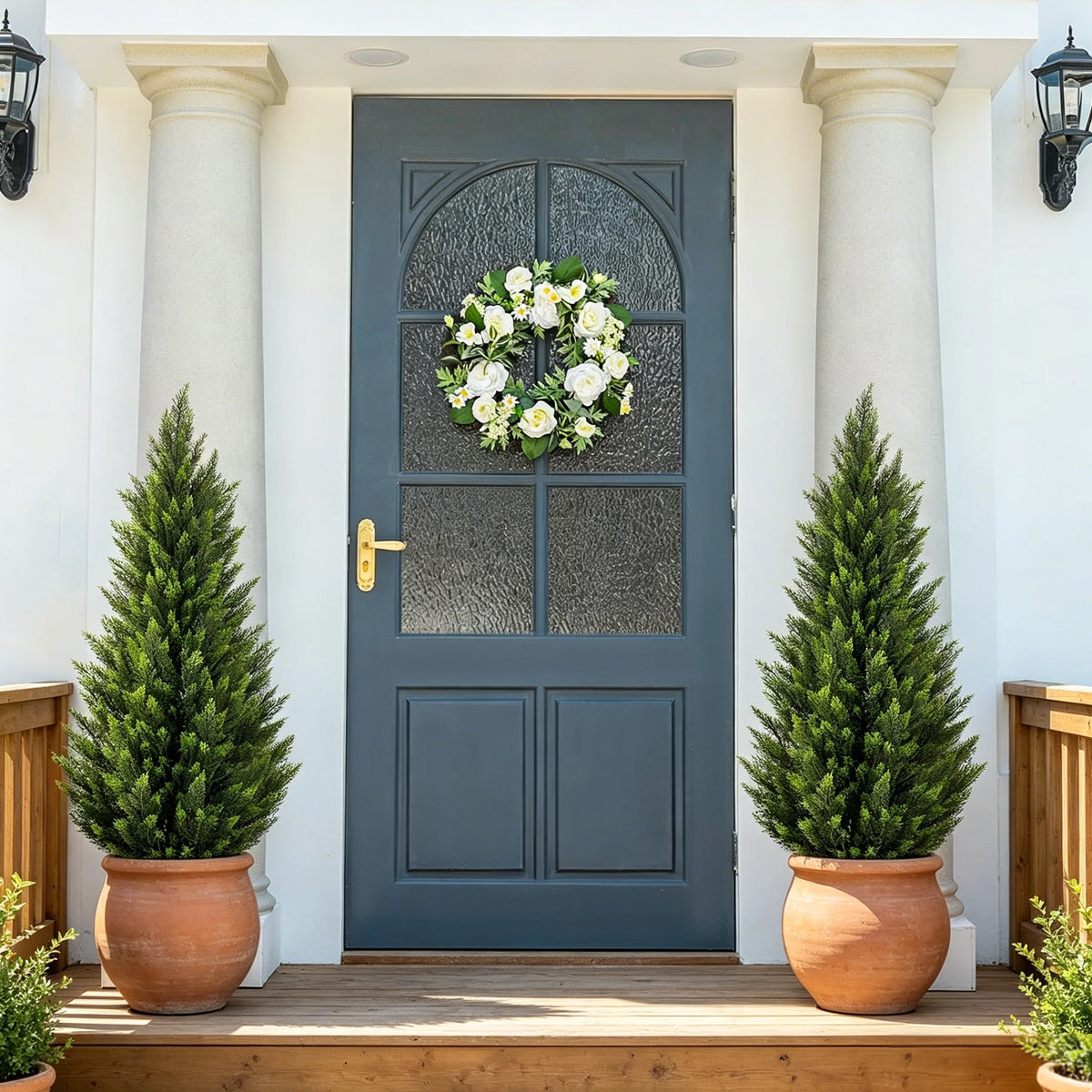 Olitree Artificial Cedar Topiary Tree Faux Evergreen Home Decor