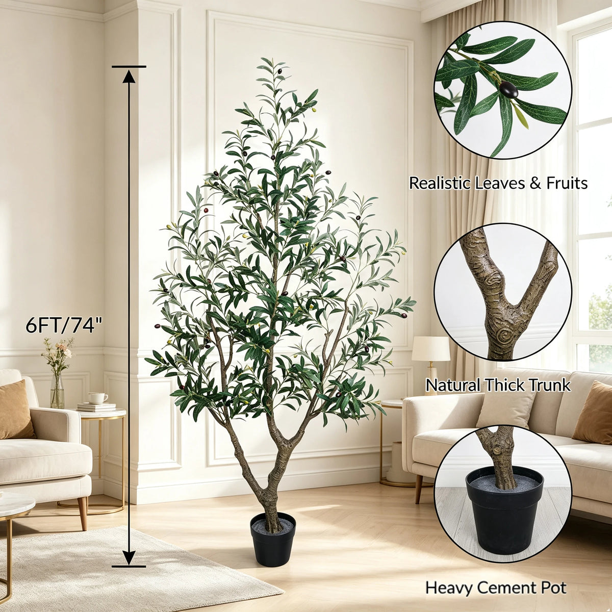 Olitree Artificial Olive Tree Indoor Outdoor Home Decoration