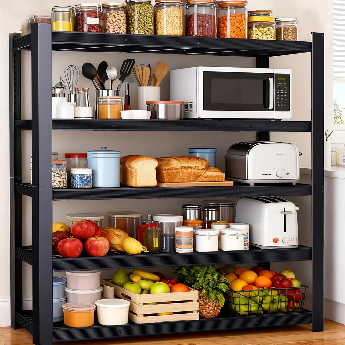 Heavy Duty Steel Mesh Storage Rack For Garage And Workshop