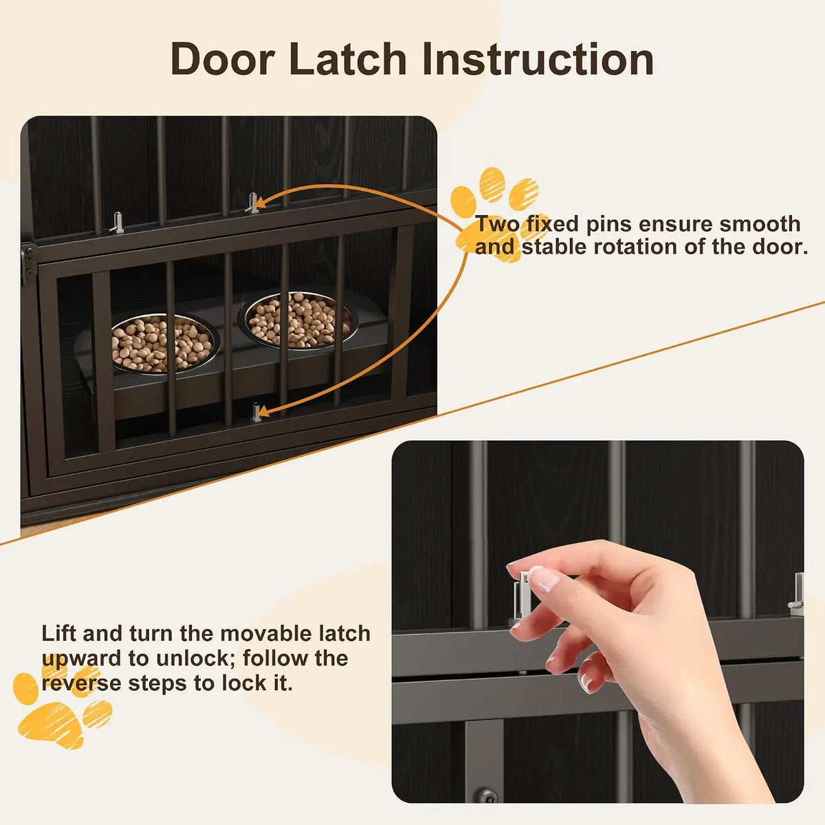 Wooden Corner Dog Crate Furniture With Double Door Lockable Cage