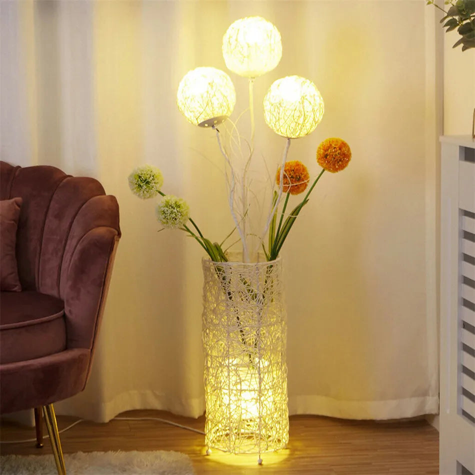 LUVODI Modern Rattan Floor Lamp For Decorative Home Lighting