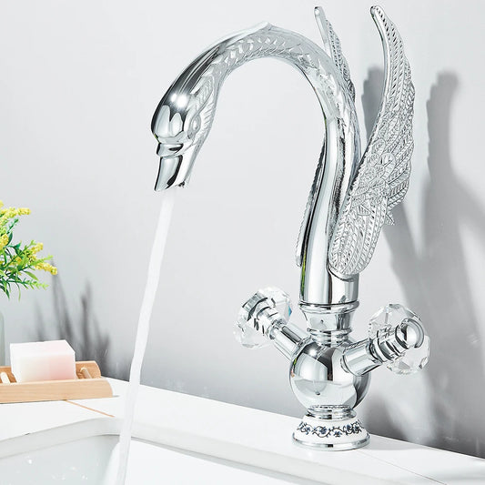 Saeuwtowy Deck Mounted Bathroom Basin Faucet Single Hole Mixer Tap