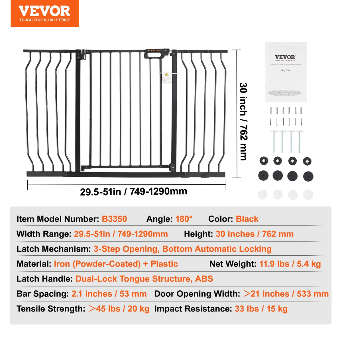 SucceBuy Pressure Mount Baby Gate For Dogs And Children