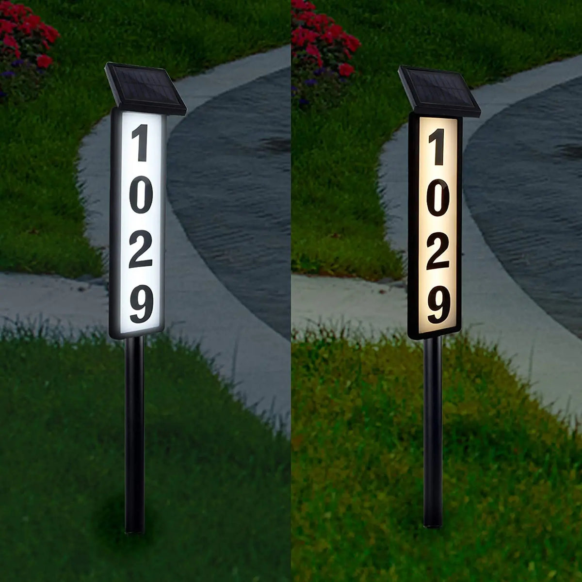 Solar Powered Outdoor Address Sign Light For Homes And Lawns