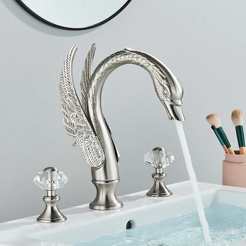 Saeuwtowy Modern Dual Handle Widespread Bathroom Basin Faucet