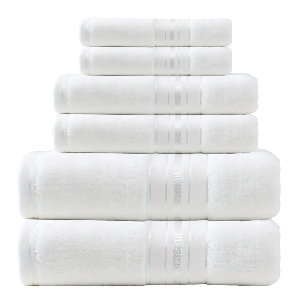 Premium 6 Piece 100 Percent Cotton Bath Towel Collection