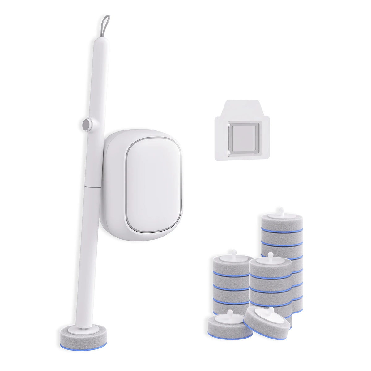 Joybos Wall-Mounted Toilet Brush with Replaceable Heads and Auto-Open Bracket
