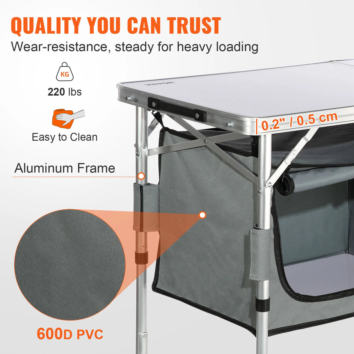 SucceBuy Folding Outdoor Camping Table With Storage Bag