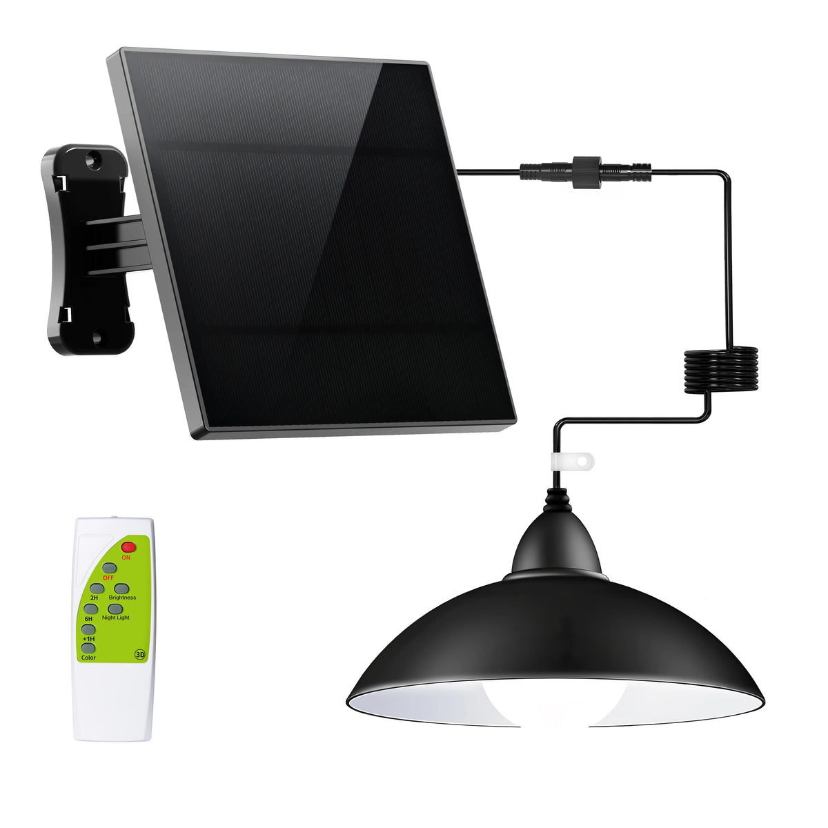 Intelamp Solar Pendant Lights Indoor Outdoor 4000mAh With Remote Day/Night Mode 16.4Ft Hanging Lighting For Barns Chicken Coop
