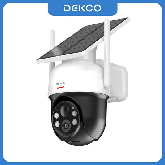 DEKCO Wire Free Solar WiFi Security Camera With Two Way Audio