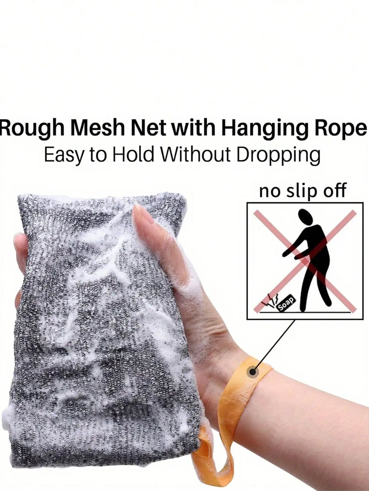 Exfoliating Soap Saver Bags With Hanging Cord For Shower Use