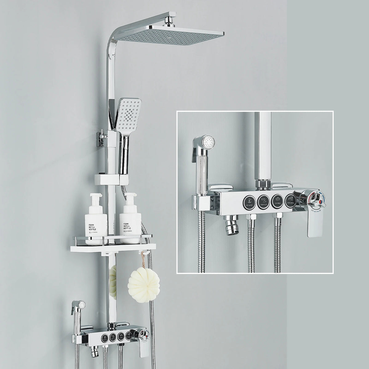 Fmhjfisd Brass Rainfall Shower Faucet And Bathtub Mixer System