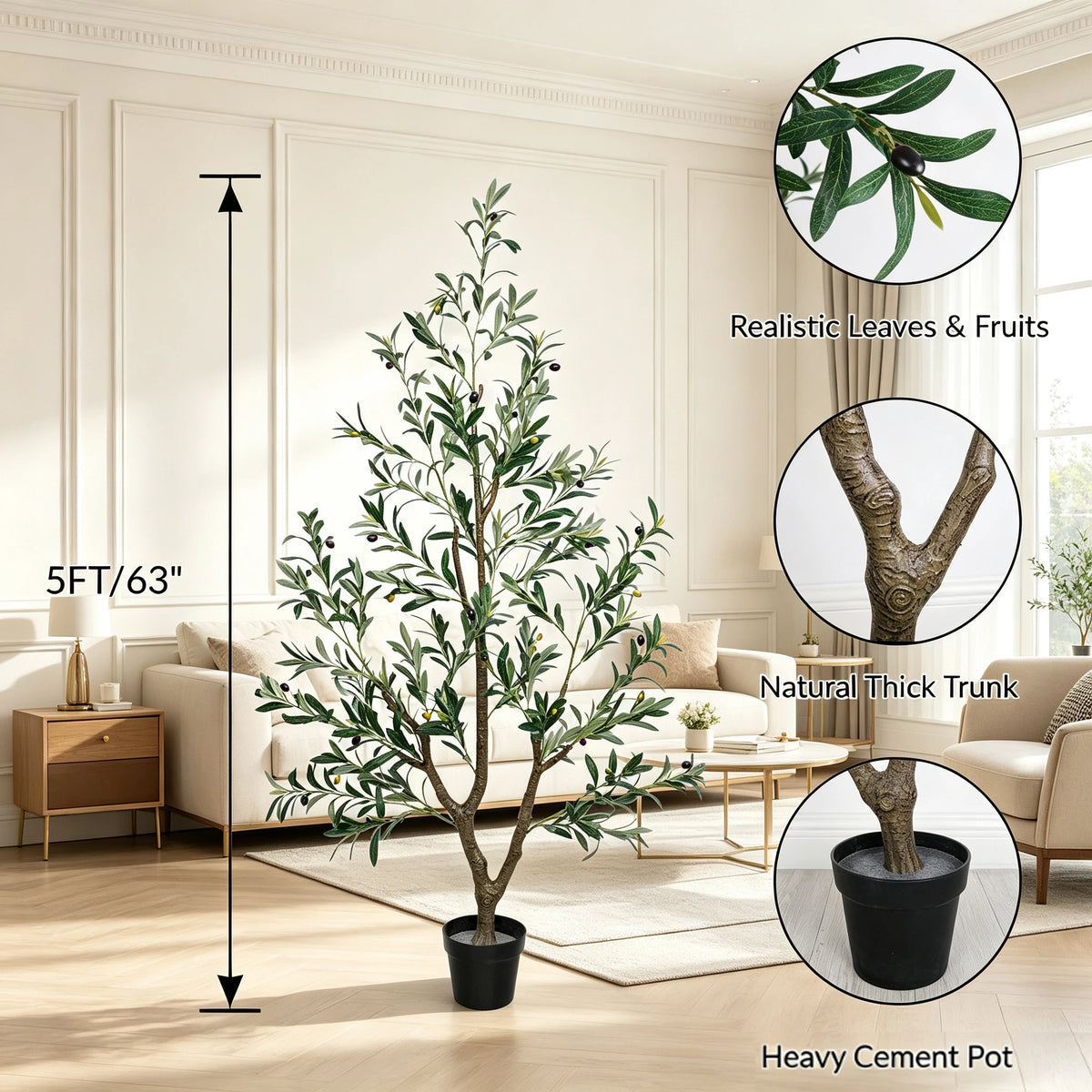 Olitree Artificial Olive Tree Indoor Outdoor Home Decoration