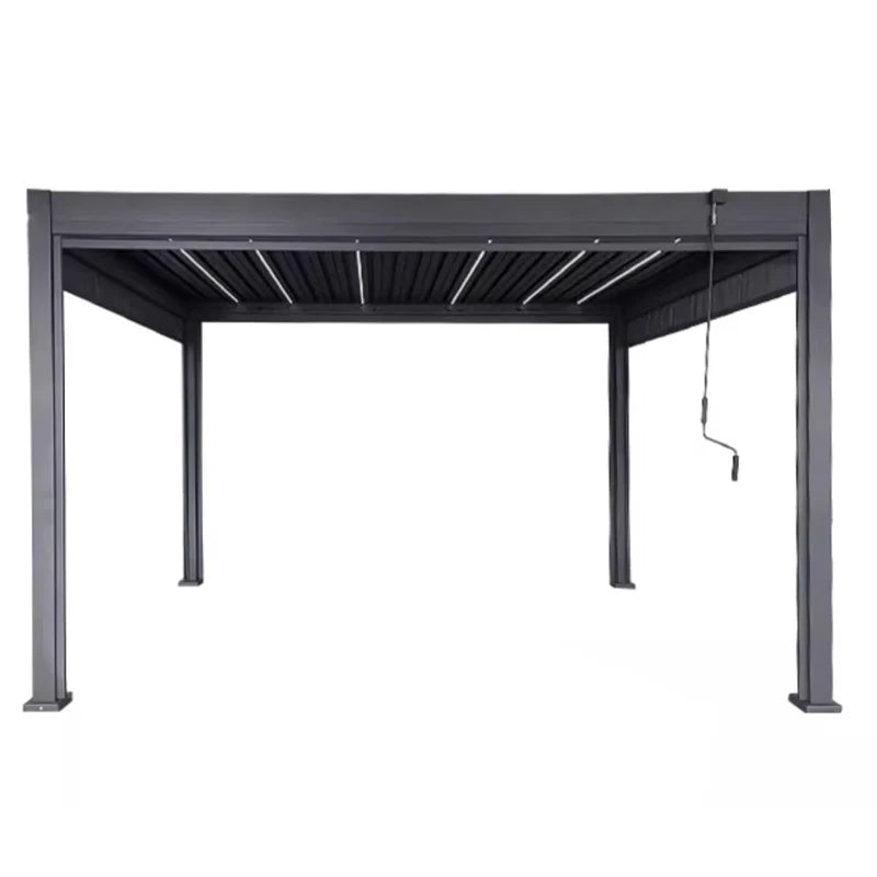 Bioclimatic Aluminum Pergola With Waterproof Adjustable Louver Roof for Outdoor Use