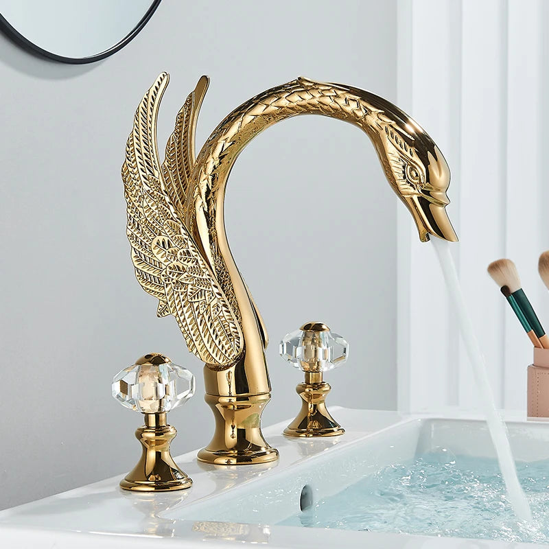 Saeuwtowy Modern Dual Handle Widespread Bathroom Basin Faucet