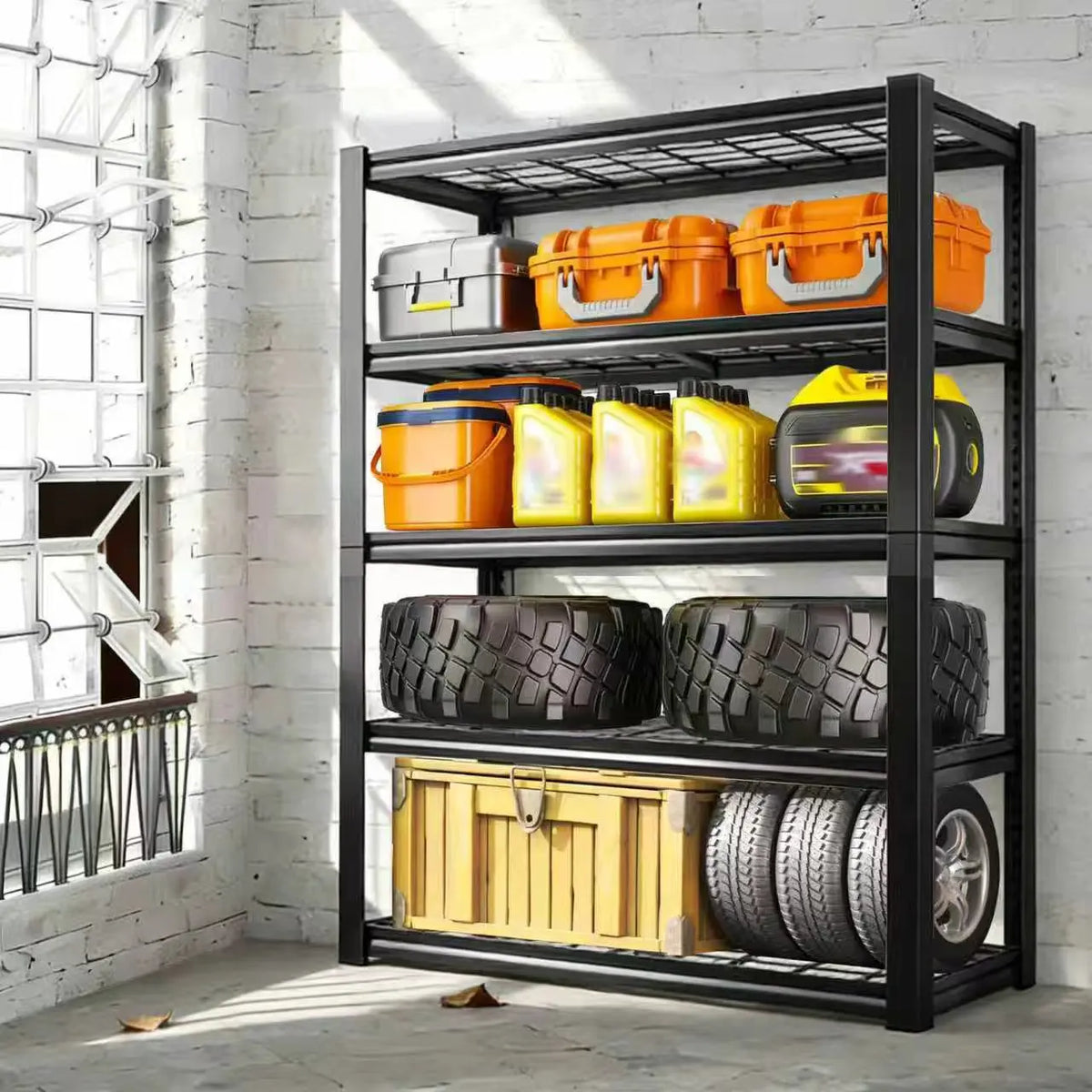 Sarenzon Adjustable Metal Double Tier Commercial Shelving Rack