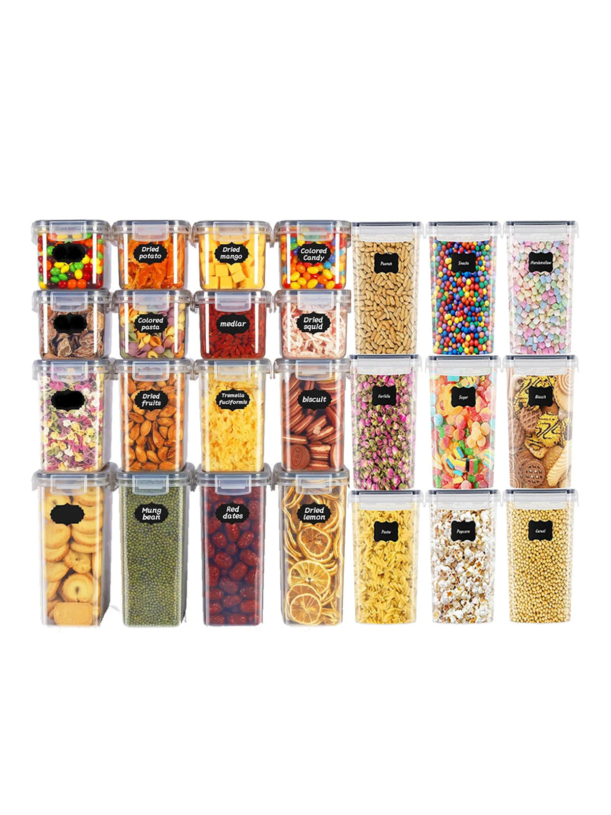 Sealed Plastic Food Storage Containers With Lids For Kitchen Pantry
