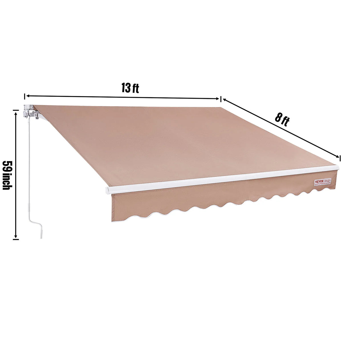 SucceBuy Manual Retractable Awning For Outdoor Patio Sun Protection