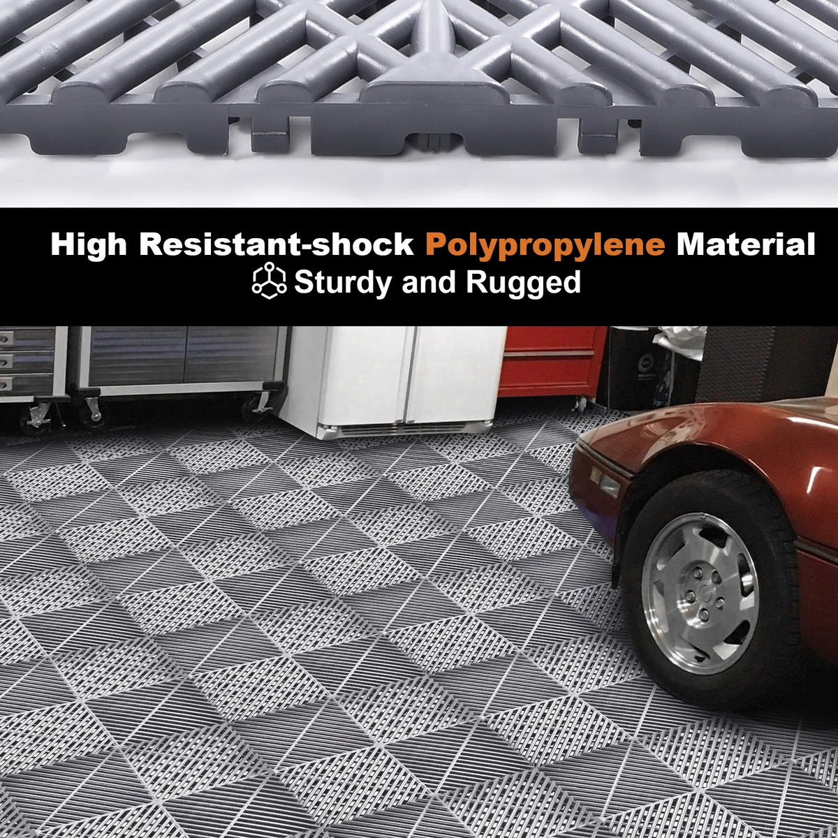 Heavy Duty Interlocking Garage Floor Tiles For Workshops And Gyms