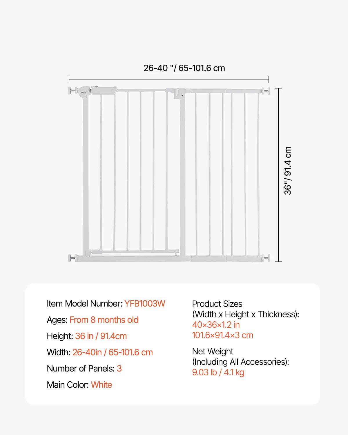 SucceBuy Pressure Mount Baby Gate For Dogs And Children