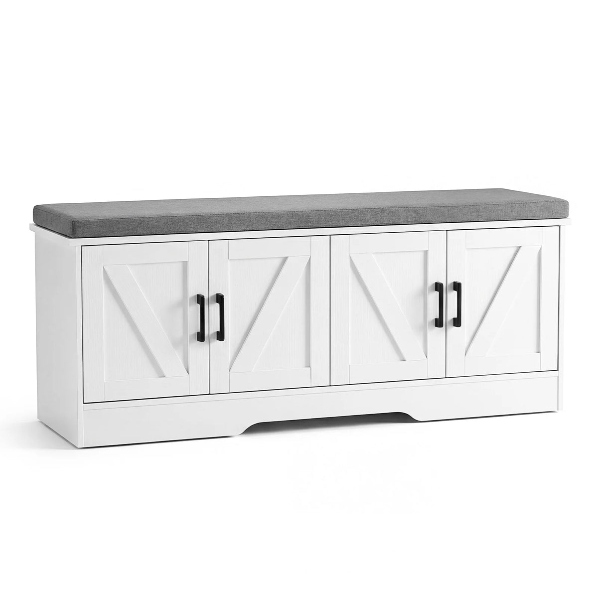 JHK Storage Bench With Padded Seat And Entryway Shoe Cabinet