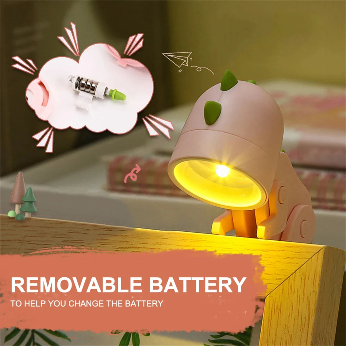 Mini LED Night Light Folding Desk Lamp Cute Pet Light Adjustable Portable Table Lamp Bedroom Living Room Decor