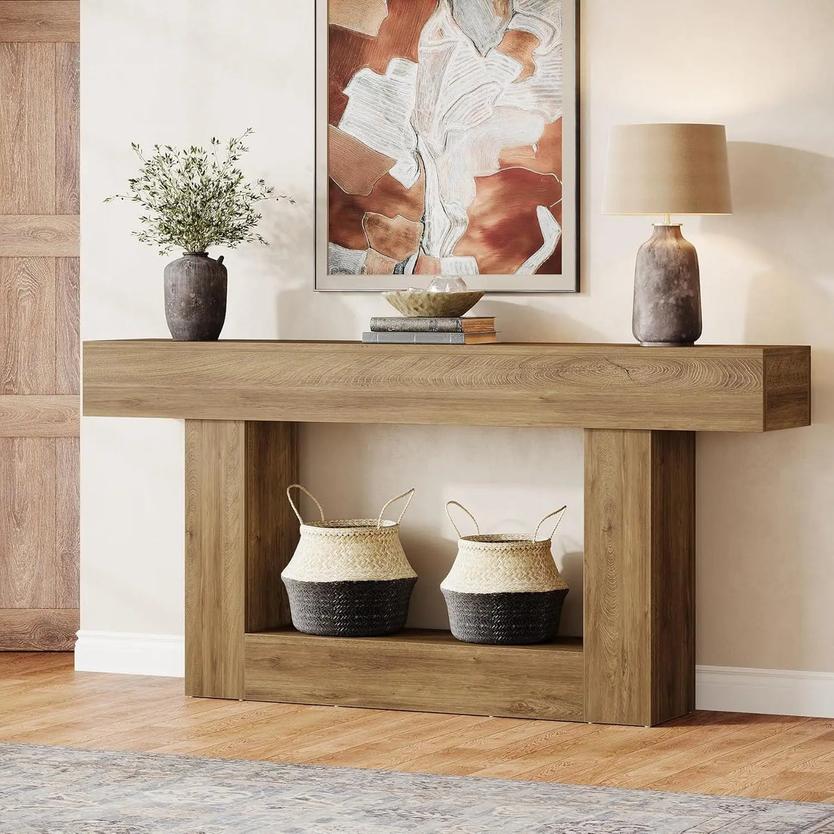 Tribesigns Farmhouse Wooden Console Table For Living Room Entryway