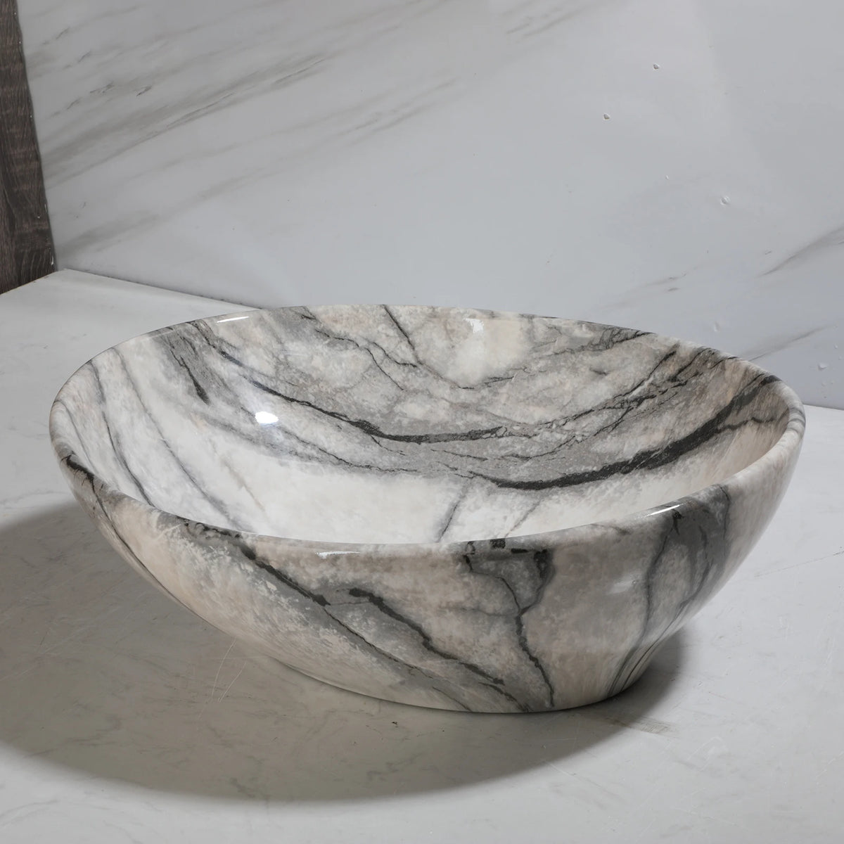MEKKHALA Ceramic Vessel Sink Set With Matte Faucet Bathroom Basin