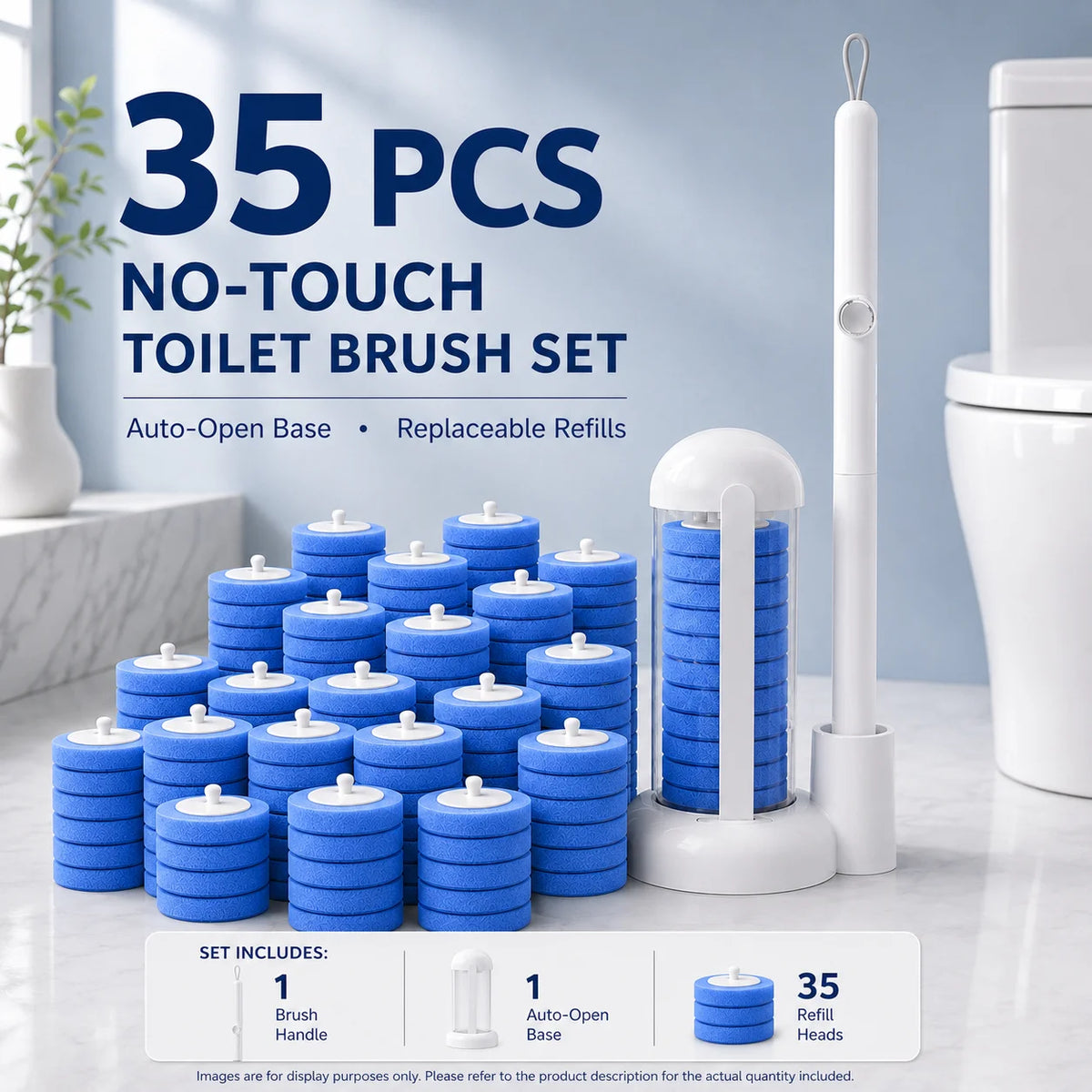 Joybos Touch Free Toilet Cleaning Wand With Replaceable Pads