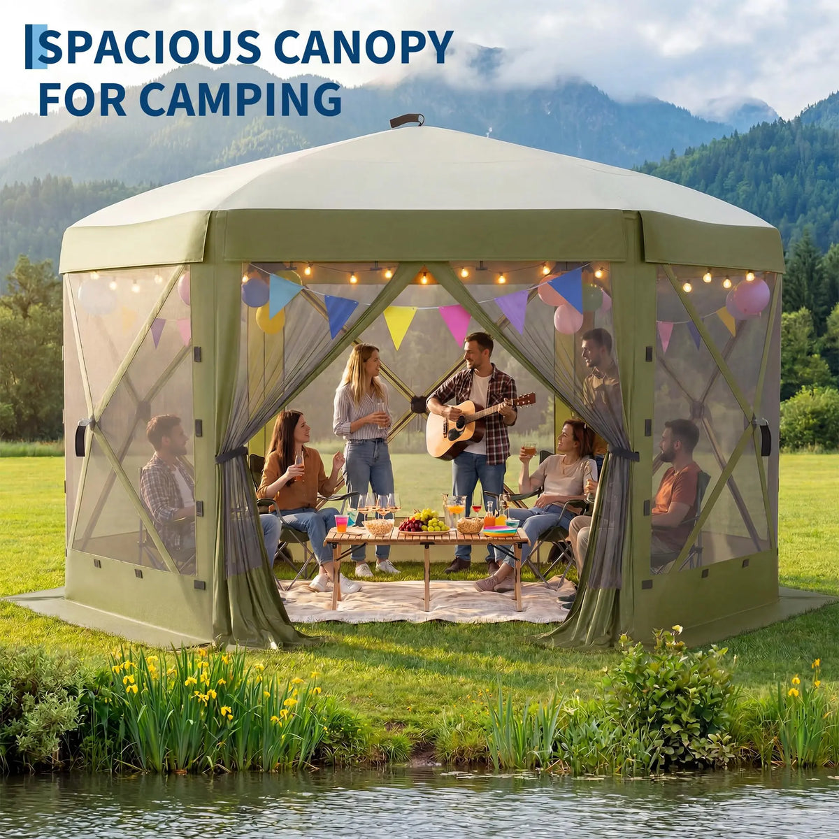 HiMISS Pop Up Gazebo Screen Tent With Removable Wind Walls