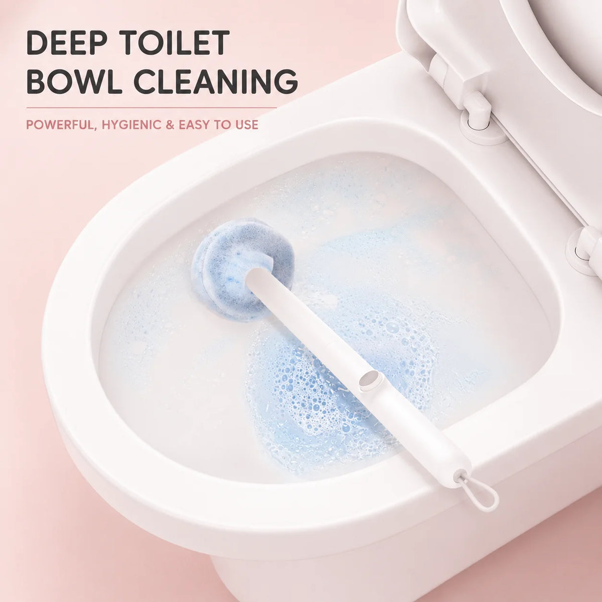 Joybos Wall-Mounted Toilet Brush with Replaceable Heads and Auto-Open Bracket