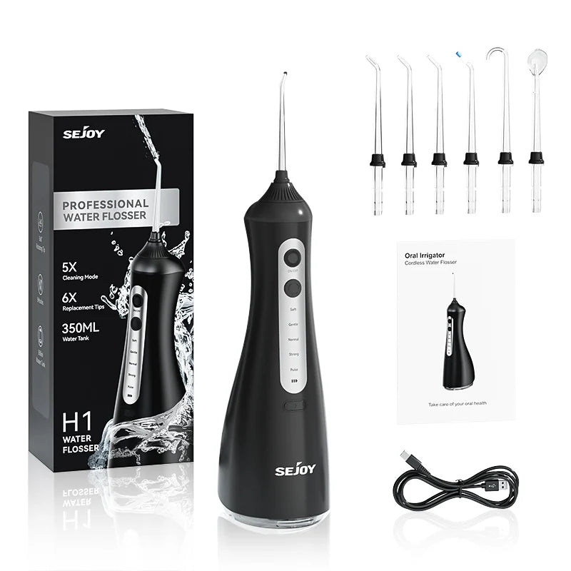 Sejoy Portable Cordless Water Flosser With 6 Cleaning Modes