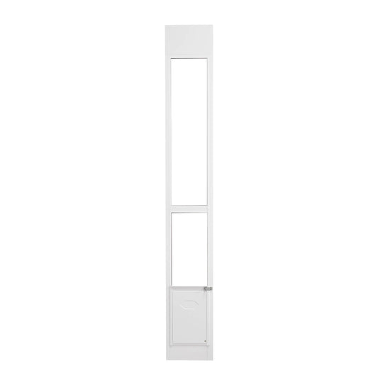 SucceBuy Dog Door Sliding Glass Door Adjustable Height Doggy Door Sliding Doors Aluminum Frame Tempered Glass Pet Door