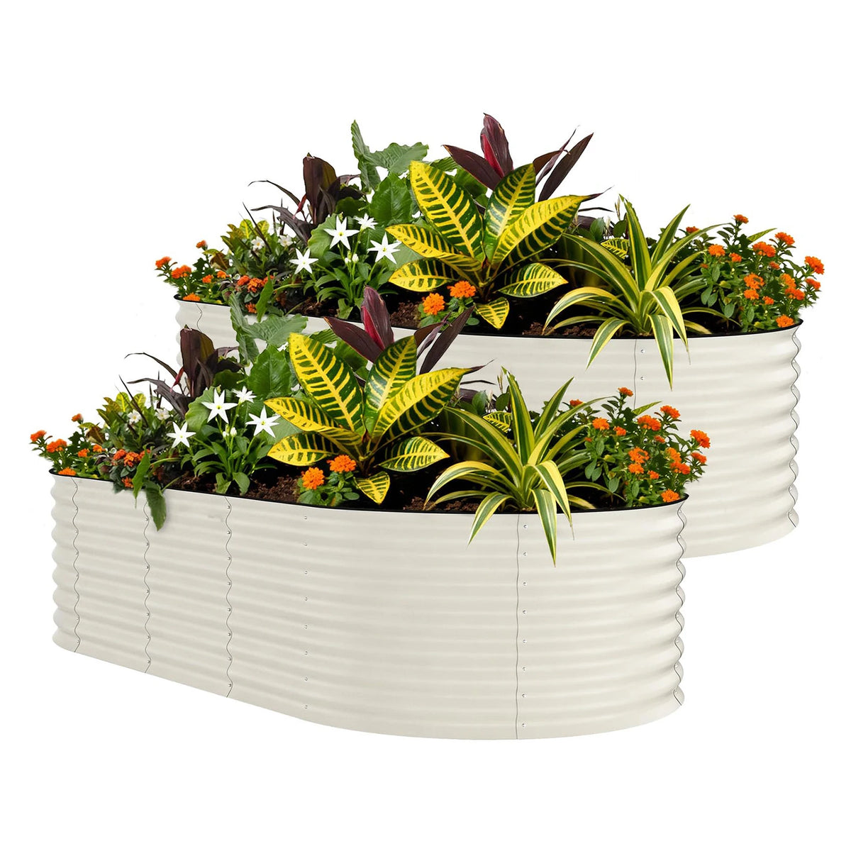 HiMISS Galvanized Raised Garden Beds Metal Planter Boxes