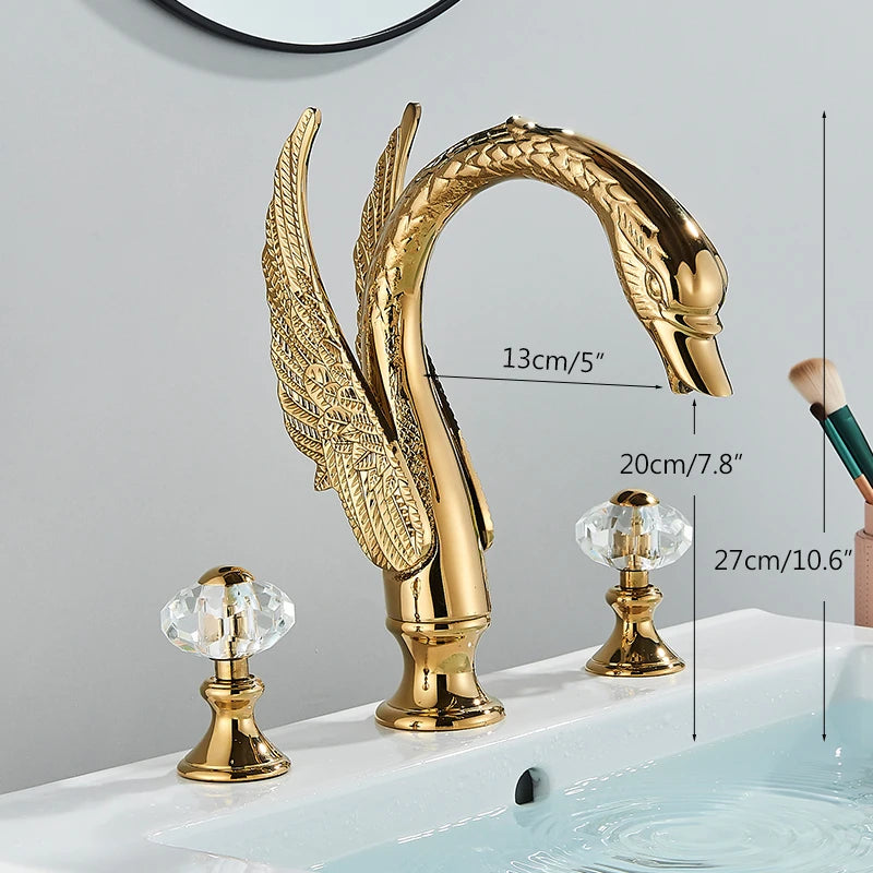 Saeuwtowy Modern Dual Handle Widespread Bathroom Basin Faucet