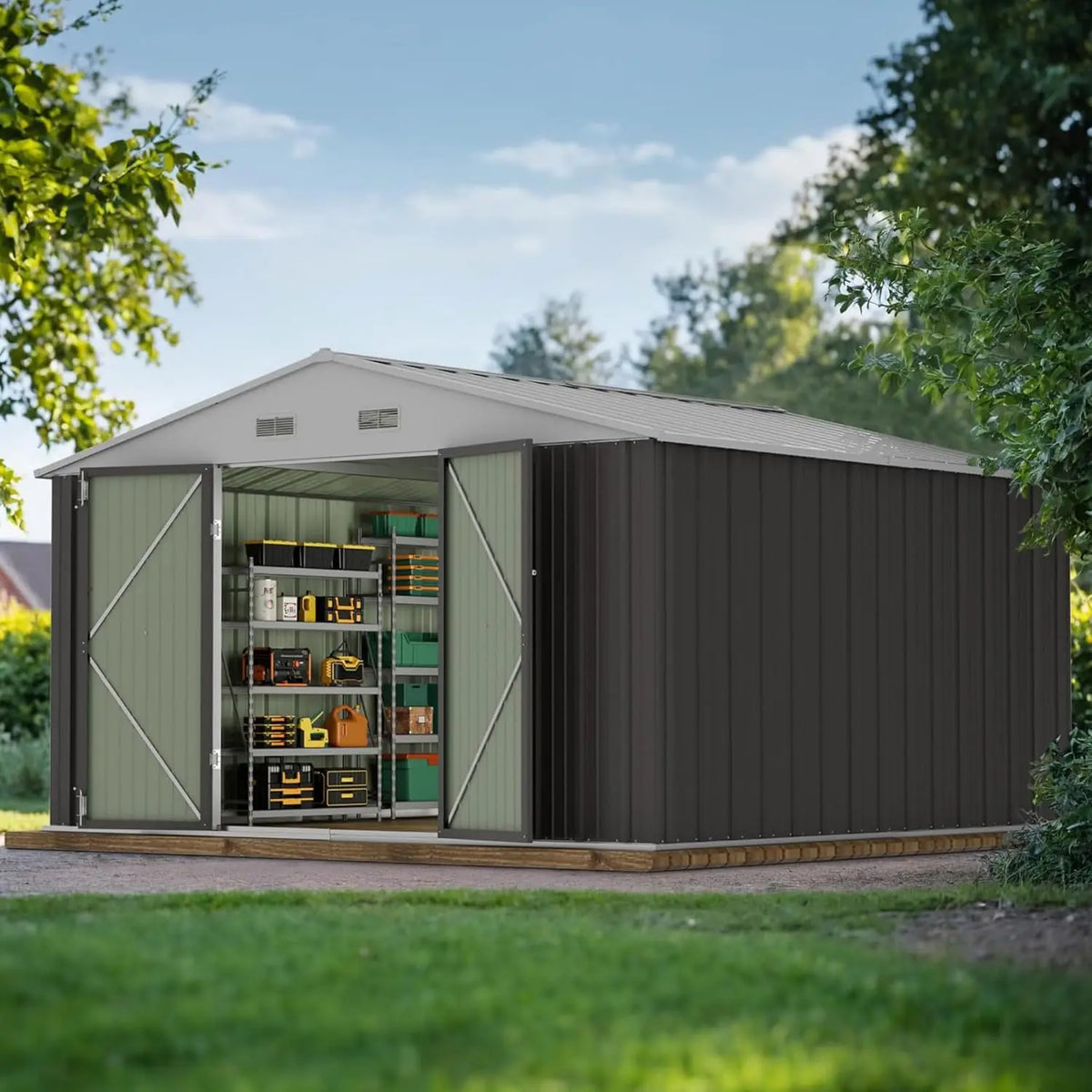 Metal Storage Shed For Backyard Patio Lawn Garden Tools
