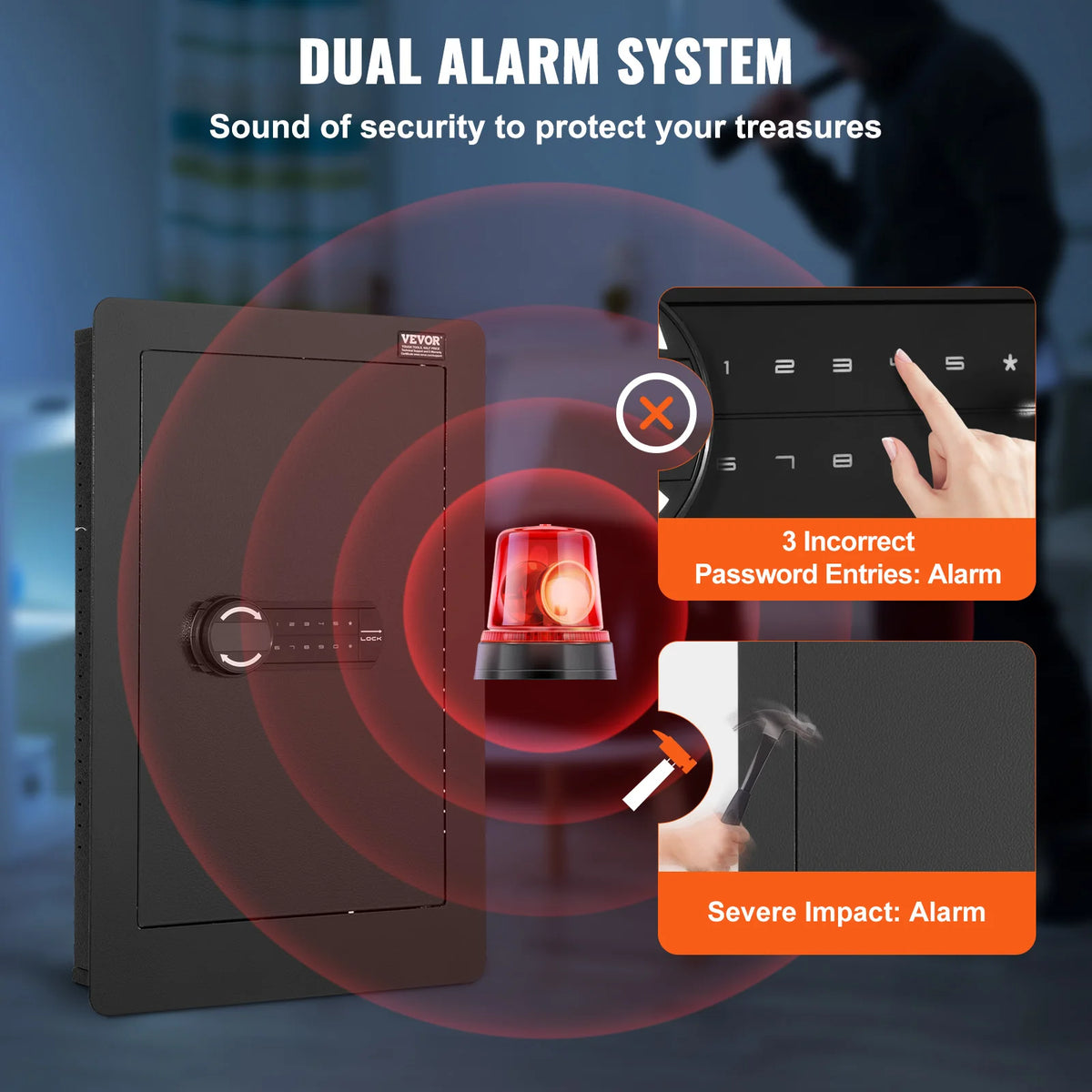 SucceBuy Hidden Wall Safe With Keypad And Adjustable Shelves