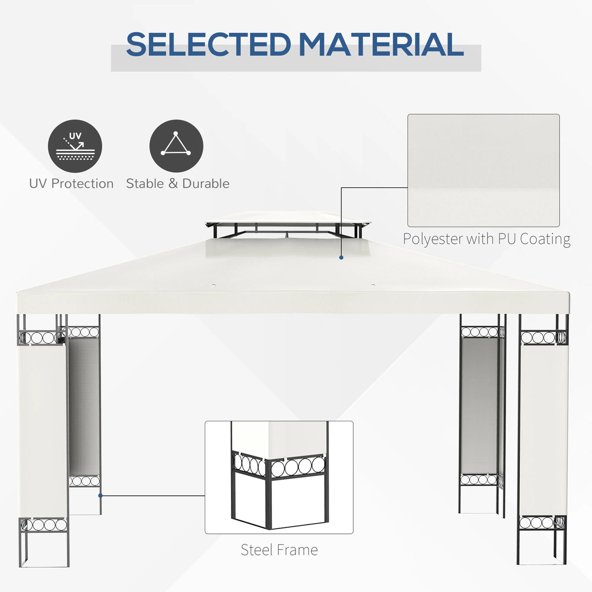 Outsunny Outdoor Patio Gazebo Canopy Shelter With Vented Roof