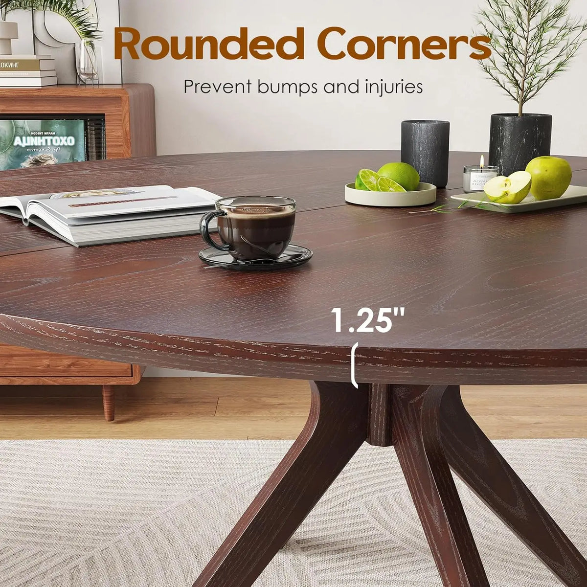 Farini Modern Round Natural Wood Dining Table For Household