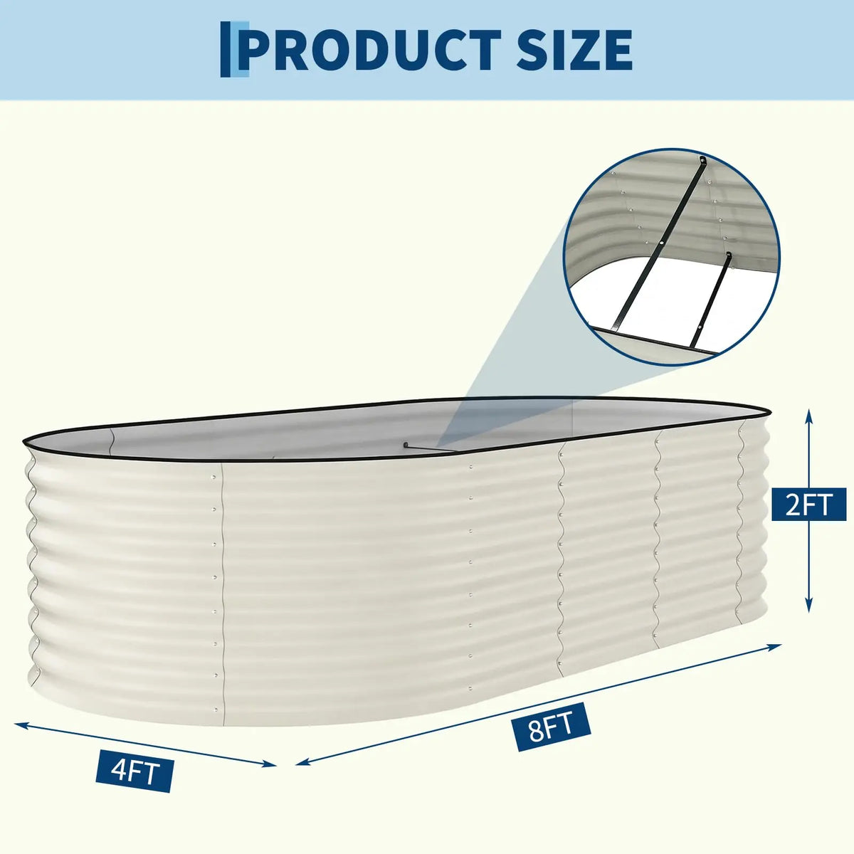 HiMISS Galvanized Raised Garden Beds Metal Planter Boxes