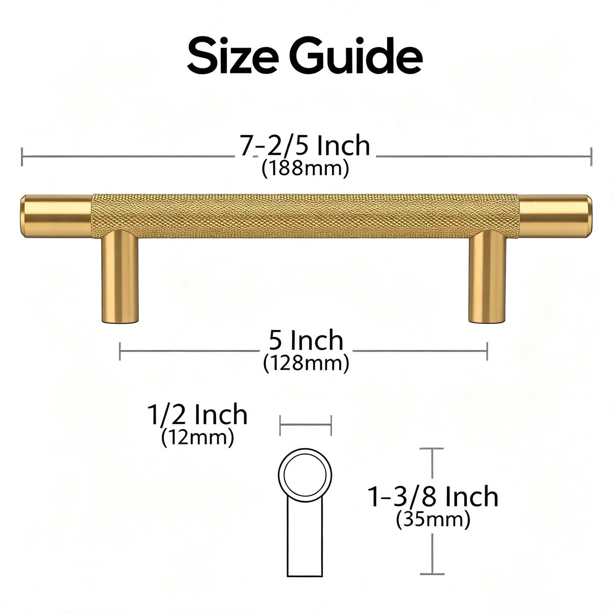 Alzassbg Aluminum American Style Cabinet Drawer Handles