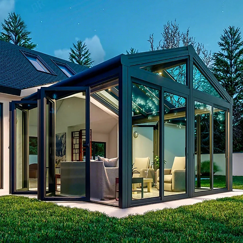 Aluminum Glass Sunroom Outdoor Conservatory For Garden And Patio