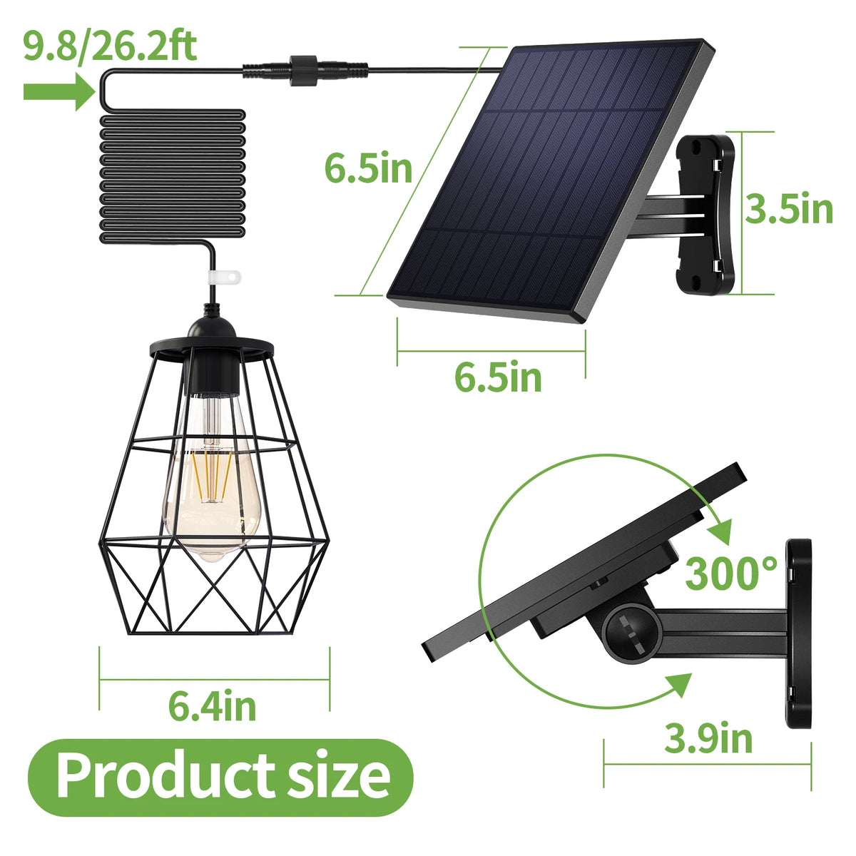 Intelamp Solar Pendant Hanging Light For Indoor Outdoor Spaces