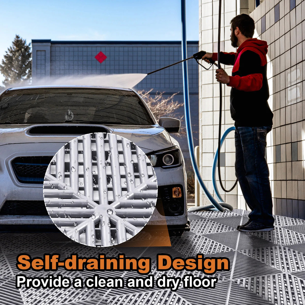 Heavy Duty Interlocking Garage Floor Tiles For Workshops And Gyms