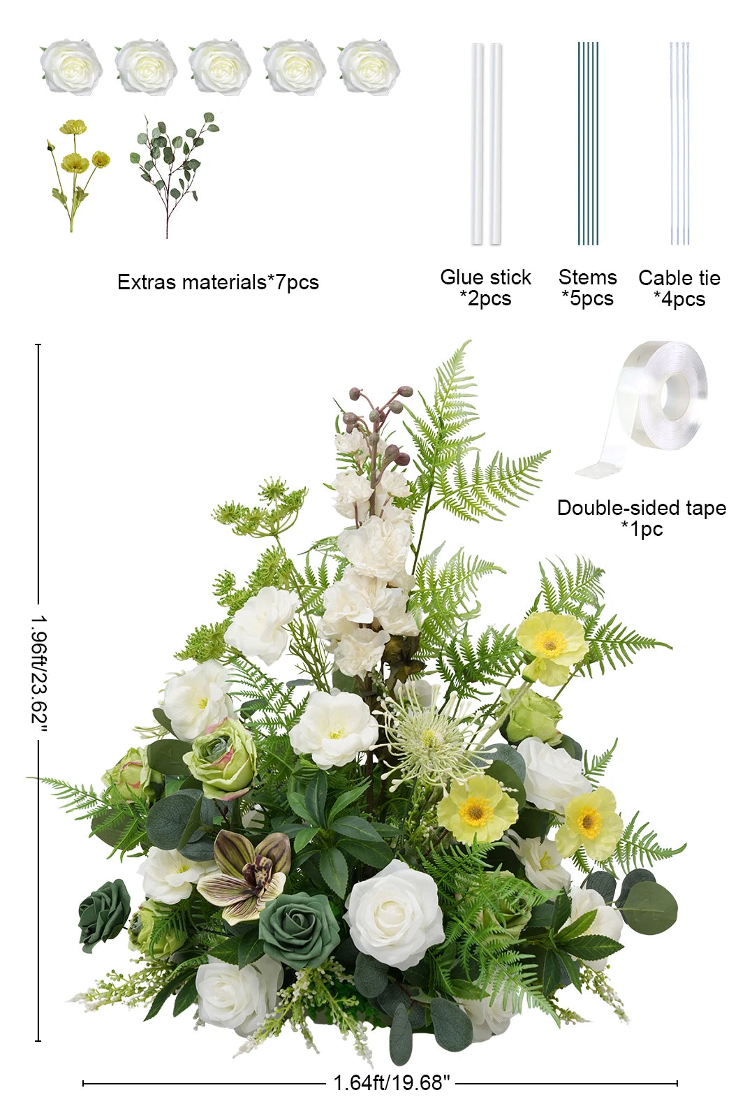 Angela Flower Artificial Silk Rose Ball Centerpiece Decoration
