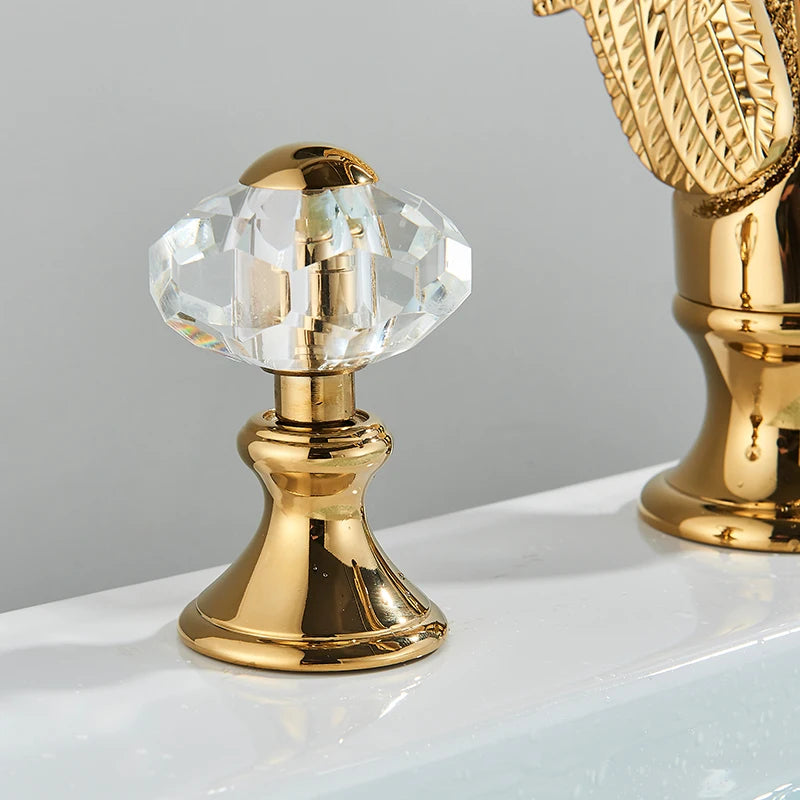 Saeuwtowy Modern Dual Handle Widespread Bathroom Basin Faucet