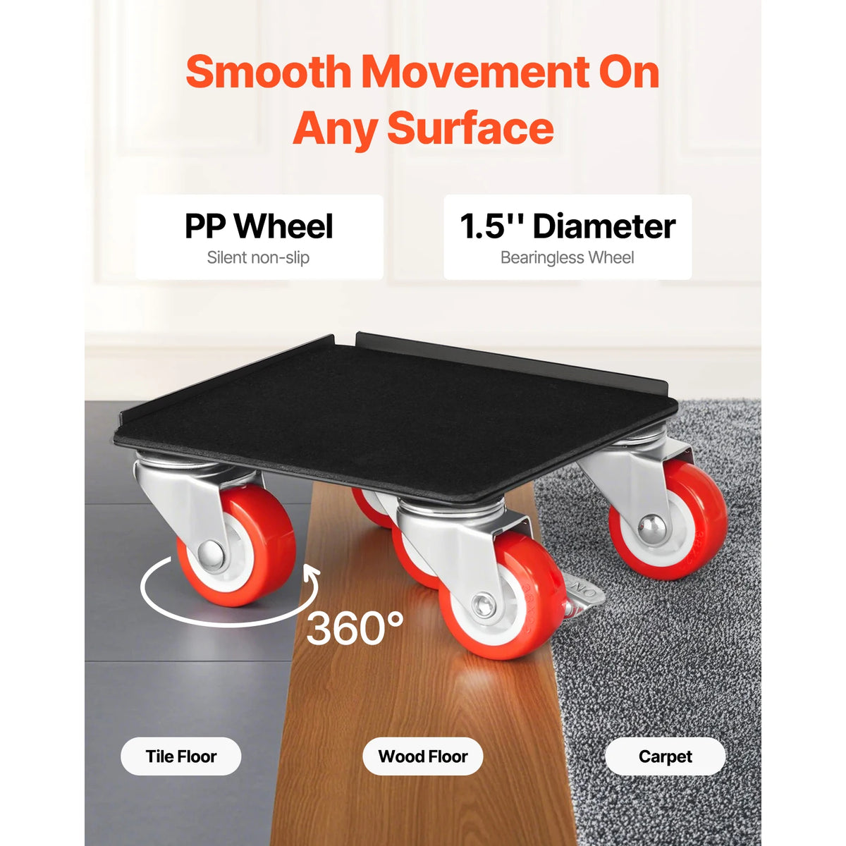 SucceBuy Four Piece Heavy Duty Furniture Dollies Set