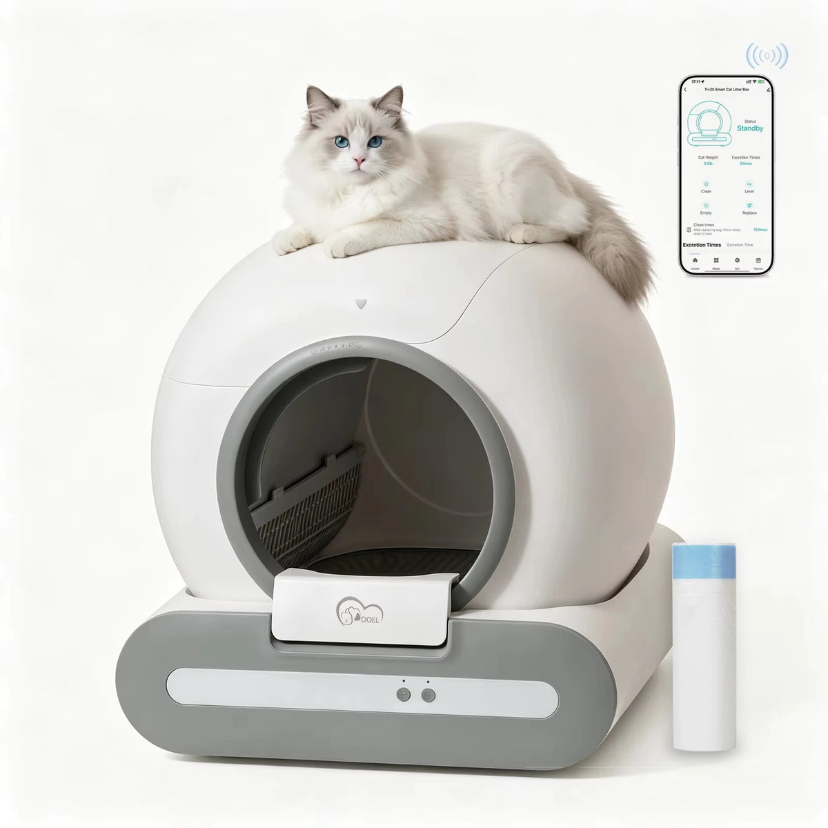 DOEL Smart Self Cleaning Cat Litter Box With App Control