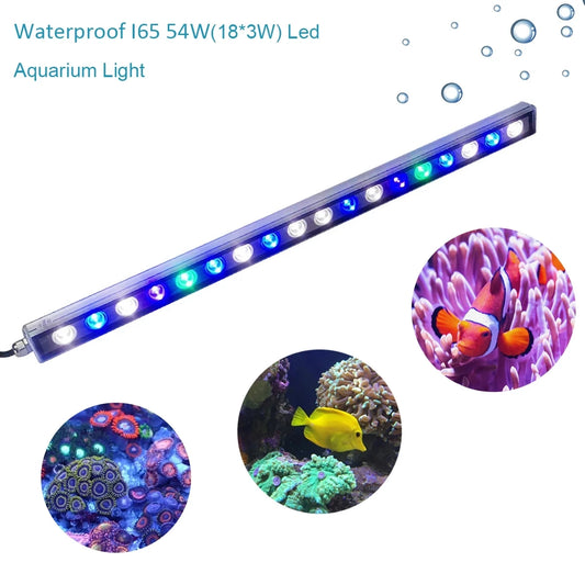 54W Led Aquarium Light Reef Light 55cm Length Coral Light Designed Color Ratio for Fish Coral Reef Tank